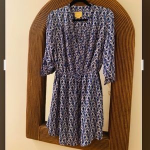 Anthropologie by Maeve Brand Blue & White Dress